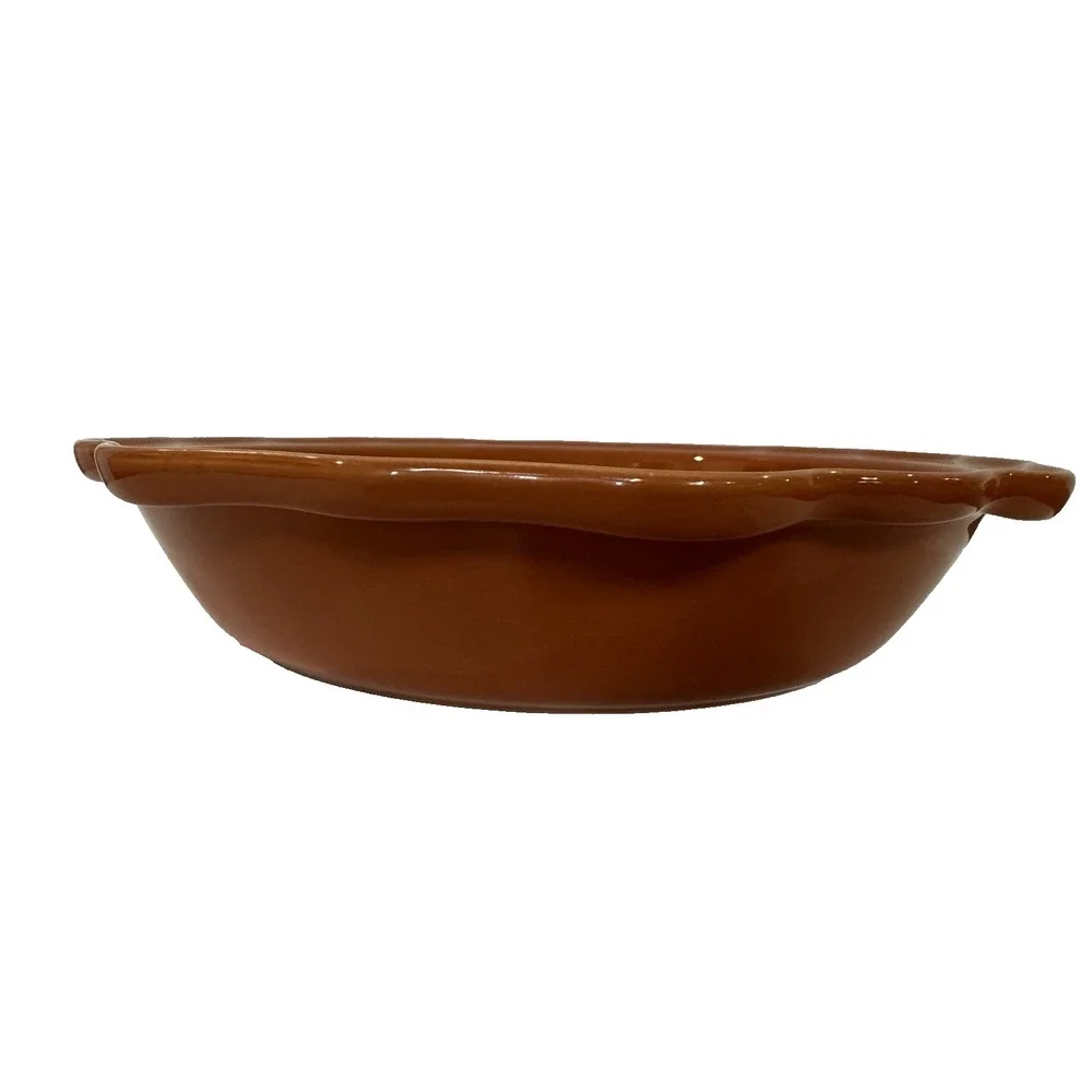 Emile Henry Ruffled Pie Dish French Ceramic Artisan Tan 10